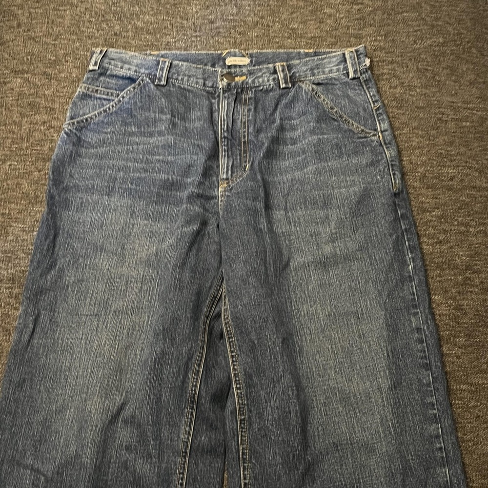Rachel Comey Wide-Leg Jeans with Floral Cuffs - Denim Blue & Multicolor - Picture 2 of 11